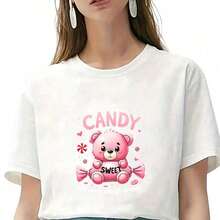 1pc/2pcs/3pcs Pink Bear Patch Heat Transfer Stickers, For DIY T-Shirt, Sweatshirt, Jeans, Hoodie, Backpack, Jacket, Handbag, Pillow - L+S - View 6