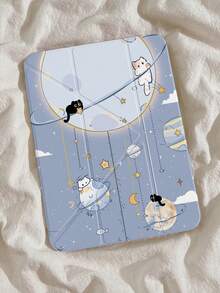 Ốp lưng hai mặt bằng acrylic trong suốt hình hành tinh, mặt trăng và mèo hoạt hình tinh tế và đáng yêu này có khả năng chống sốc và bền bỉ, phù hợp với iPad thế hệ thứ 7, 8 (10.2 inch) và 10. Sản phẩm có khe cắm bút tích hợp, hỗ trợ chức năng ngủ/thức và nhiều chế độ giá đỡ gập, là món quà lý tưởng cho dịp lễ. - Nhiều màu - Xem 3