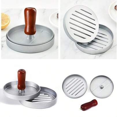 1pc Aluminum Burger Press Tool For Making Homemade Burger Patties, Including Beef And Chicken, Ideal For Breakfast Sandwiches. This Easy-To-Use Kitchen Gadget Ensures Uniform Patty Shape, Perfect For Food Preparation