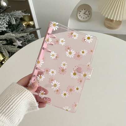 Portada de archivador de hojas sueltas con margaritas A6, pegatina 3D desmontable con burbujas de cristal, libro de pegatinas con páginas de pegatinas desprendibles, soporte transparente para tarjetas, 160 páginas de recambio con bolsillos, diario DIY misceláneo, caja de almacenamiento de papelería, esencial para volver al colegio