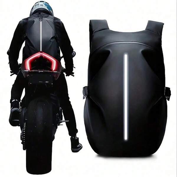 Men's Cycling Backpack, Motorcycle Helmet Storage Bag, Outdoor Sports Leisure Bag, Large Capacity Outdoor Travel Backpack, Rider Backpack, Full Helmet Cycling Backpack, Fitness Bag, Helmet Bag, Reflective Design Built-In Helmet Cycling Bag, Men's Gifts, Women's Rider Gifts