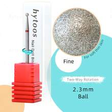 hytoos Spherical Diamond Nail Drill Bit, Fine Grit Rotating Callus Cleaning Grinding Head, Manicure Drill Accessory - Red - View 13
