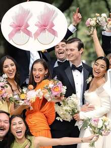 40/4 قطعة هدايا صغيرة للزفاف، أكياس هدايا شفافة باللون الأبيض/الوردي لمعطيات الزفاف، الحلوى، البسكويت، حفلات المناسبات، ديكور مركزي على الطاولة، مناسبة للأعراس وأحتفالات الزفاف والحفلات المتخصصة - متعدد الألوان - مشاهدة 4