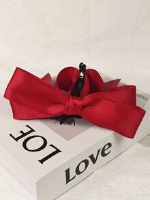 1pc Elegant Bow Hair Clip, Delicate Bowknot Hair Accessory With Sharp Hook Clasp, Suitable For Braids, Buns, Ponytails, Updos, Available In Solid Colors: Black, Red, White, Beige, Brown, Navy, Burgundy, Suitable For Formal And Casual Occasions, Fashionable And Versatile Bow Hair Clip, Hair Clip, Hair Accessory, Head Accessories, Hair Accessories For Women - Multicolor - View 10