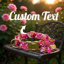 Vòng cổ cho chó bằng nylon in hình hoa 6 cánh theo yêu cầu, vòng cổ chống thất lạc cá nhân hóa dành cho thú cưng, có thể điều chỉnh. - Nhiều màu - Xem 12