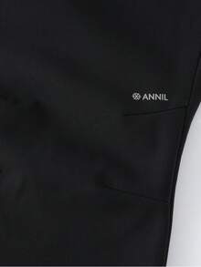 Annil Girls' Full-Length Woven Pants With Elastic Waist And Thick Legs - New Winter Style - Black - View 4