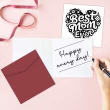 1pc Funny "Best Mom Ever" Greeting Card With Envelope, Heartfelt Mother's Day Card For Mom, Birthday Card, Thank You Card, Birthday & Mother's Day Gift From Daughter & Son - A - View 5