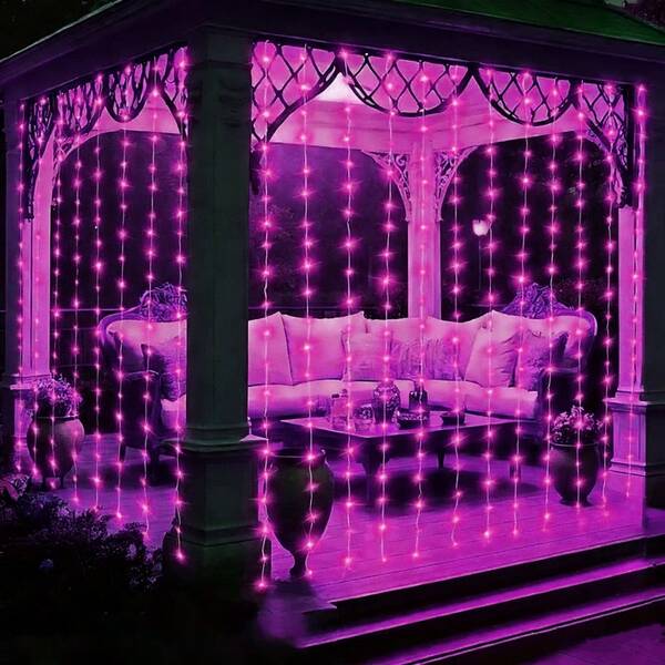 1pc Valentine's Day Decorative String Lights, Wedding Decor, Fairy Lights, Wall Backdrop Decor, Outdoor Camping Decor, Garden Hanging Lights, Home Kitchen Lighting, Party Decor, Living Room Bedroom Kitchen Atmosphere Lights, 8 Modes Remote Control USB Powered LED Curtain Lights, DIY Lighting, Holiday Decor, Birthday Decor