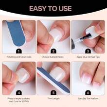 300 Pcs Gel X Toe Nail Tips 15 Sizes Extra Wide Large Toenail Tips Full Cover Matte Clear No-File Needed DIY Artificial Nails For Toes Square Shape False Toenails Tips - 自然趾甲貼片 504片/盒 - 查看 5