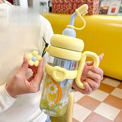Large Capacity Water Tumbler For Women, Ice Tumbler With Tea Infuser And Transparent Straw