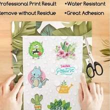 10/20/50pcs - Glossy Vinyl Sticker Sheets - A4 Size (8.3 X 11.7 Inches), Self-Adhesive, Waterproof, Compatible With Inkjet And Laser Printers - White Glossy Surface - View 7