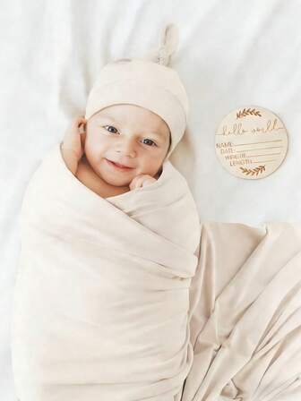 1 Set (Puckdecke + Mütze) 0-3 Monate Baby Puckwickel, Neugeborenen Puckdecke, tragbare Säuglingsdecke, Puckwickel, leicht zu wechselnder Puckwickel, tragbare Babydecke, Säuglings Puckwickel