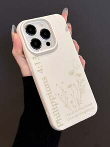 1pc Minimalist Christian Bible Verse Letter Slogan Pattern Soft Phone Case, Fits 11/12/13/14/15/16/17 Pro Max - Multicolor - View 3