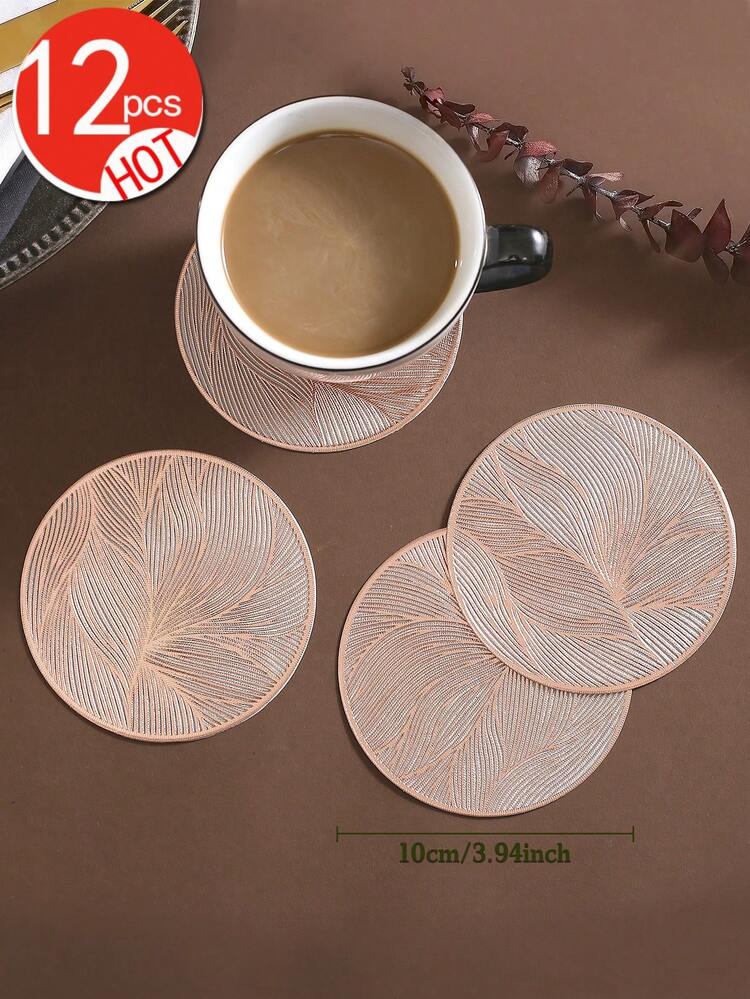 1-12 piezas Manteles individuales redondos y sencillos de PVC, lavables, fáciles de limpiar, antideslizantes, para mesa de comedor, Ensueño dulce, Manteles individuales elegantes, Decoración de mesa, Alfombra de cocina y comedor, Decoración de boda y festividades - Multicolor - Añade 31