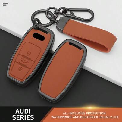 Karbon Fiber Görünümlü ABS Araç Anahtar Kılıfı, Audi A1 A3 A4 A5 A6 A6L A7 A8 Q3 Q5 Q7 S4 S5 S6 S7 S8 4M TT TTS RS için, Anahtarlık Aksesuarı