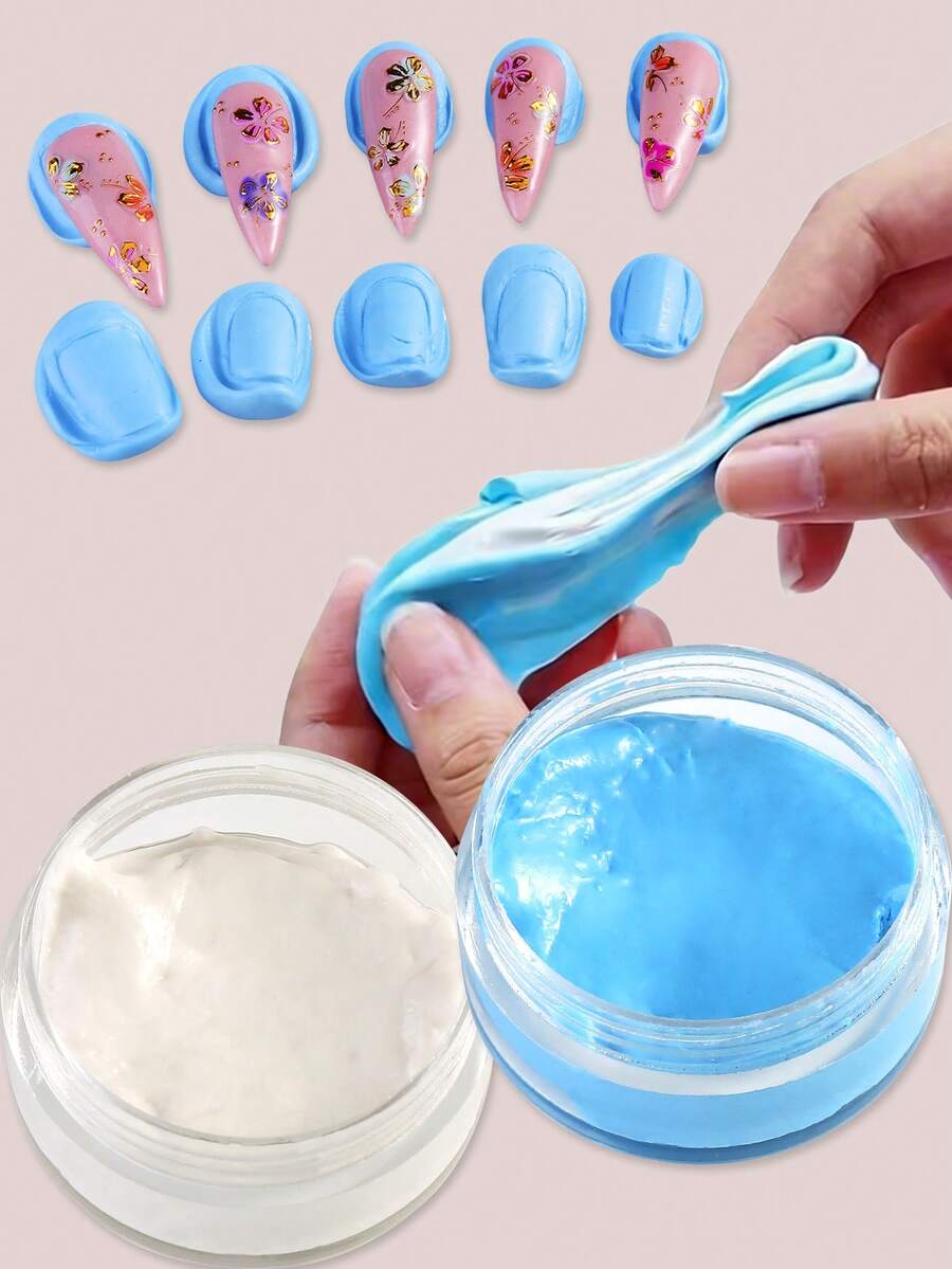 专业硅胶腻子模具制作套装，坚固柔韧，1:1混合比例，快速固化，可重复使用的硅胶模具，适用于树脂、蜡烛和肥皂浇铸，DIY工艺品材料 - 彩色 - 查看 1