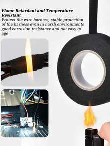 1~4卷 15米 9/15/19/25/32毫米 汽车用布基胶带 电气绝缘布基胶带 耐热隔热汽车胶带 防水隔音电线胶带 - B-黑色 - 查看 5