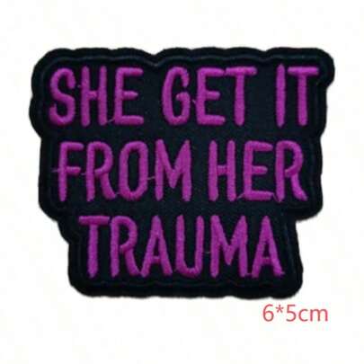 1ชิ้น เฟื่องฟ้า ตัวอักษรภาษาอังกฤษตลก ปักลาย Iron-On Patch, เหมาะสำหรับเสื้อผ้าและเครื่องประดับ DIY - หมวก, กางเกงยีนส์, ชุดเดรส ฯลฯ ด้วยดีไซน์ที่เป็นเอกลักษณ์, ลายปักการ์ตูนน่ารัก