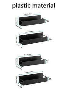 1/2pcs Set Magnetic Side Storage Rack, Suitable For Refrigerator And Washing Machine - No Drilling Required, Fashionable Black Metal Face, Wall-Mounted Spice Organizer, Perfect For Laundry Essentials - Multicolor - View 13