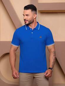 Men's Polo Shirt With Cuffs, Men's Cotton T-Shirt - Bút xanh - Xem 8
