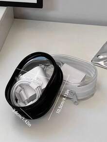 Bolsa organizadora de cabos em PVC (2 unidades) com gancho, transparente, compacta, ideal para guardar fones de ouvido e carregadores. Bolsa portátil para cabos, resistente a impactos, com zíper, multifuncional e resistente à pressão, perfeita para guardar mini pen drives. Ideal para uso externo, com design exclusivo e visual atraente. - Multicolorido - Ver 6