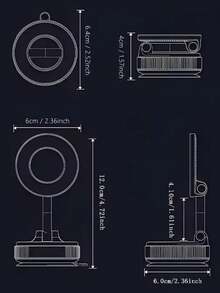 Giá đỡ điện thoại từ tính xoay 360°, có thể gập lại và kéo dài, chất liệu ABS, không chống nước, thích hợp sử dụng trong xe hơi/phòng tắm/du lịch/phòng tập thể dục/bề mặt gương nhẵn, giá đỡ điện thoại, phụ kiện xe hơi. - A - Xem 8