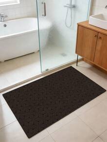 1 Piece Of Dark Gray Geometric Pattern Door Mat, Minimalist Modern Style Design, Rubber Anti-Slip Mats, Bath Rug, Absorbent And Stain Resistant,Room Decor, Kitchen Rug,Suitable For Bath Mat, Kitchen Rug, And Door Mats. - Dark Grey - View 1