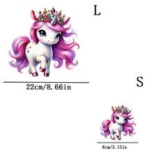 1pc/2pcs/3pcs Unicorn & Horse Pattern Heat Transfer Stickers, DIY Iron-On Patches, Suitable For T-Shirt Making, Pillow Decor, Backpack, Cushion, Pants, Sofa Cover, Waterproof & Fade Resistant - L - View 3