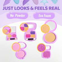 Girls' Toy Makeup Set, Pretend Makeup, Mermaid Handbag, Children's Party Gift, Suitable For Girls Aged 3, 4, 5, 6 And Above, Toy Gift, Not Real Makeup - Purple - View 12