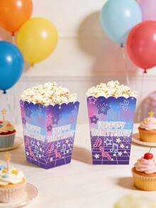 20 pezzi/40 pezzi/60 pezzi Contenitori per popcorn a tema K-pop con stelle, in colori rosa, blu e viola, secchi e ciotole per popcorn, perfetti per serate cinematografiche, compleanni, feste e carnevali - Multicolore - Visualizzare 5
