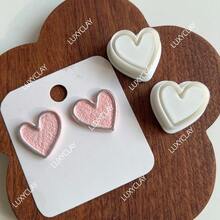 Mirrored Heart-Shaped Polymer Clay Cutters Set Valentine'S Day Themed DIY Jewelry Pendant Crafting Tools Kit - Heart - View 2