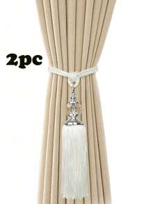 2pcs Luxury Crystal Pendant Tasseled Tie-Back Curtain Decor, Multi-Color Options, Suitable For Curtain Fixing And Decoration - 2pcs - View 13
