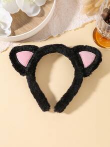 1 pieza Diadema con orejas de gato de peluche, accesorio para el cabello - Multicolor - Ver 3
