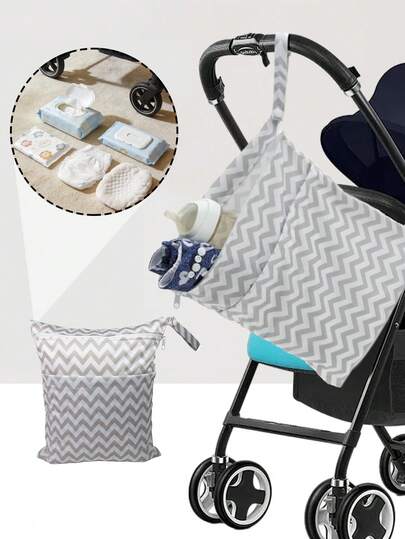 Cloth Diaper Wet Dry Bags ,Waterproof And Dirt-Resistant Wet Bag,Waterproof Reusable With Two Zippered Pockets Travel Beach Pool Daycare Soiled Items Yoga Gym Bag ,Home And Travel Storage, Laundry Bag