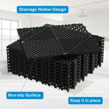 20 Pcs 15.7" X 15.7" Interlocking Drainage Floor Tile, Garage Floor Tiles PP Splicing Drainage Mat For Deck, Pool, Patio, Shower, Kitchen, Balcony - A - View 2
