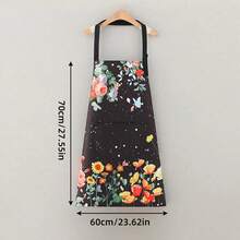 1pc New Butterfly & Floral Waterproof & Oil-Proof Apron, Fashionable Minimalist Design Suitable For Cooking, Kitchen, Cafe, Unisex - Apron - View 2