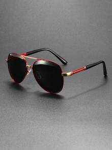 1 Pair Retro Frog Frame Aviator Fashion Glasses, Unisex Fashion Eyewear - Multicolor - View 8