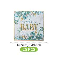 Oh Baby Eucalyptus Leaf Gold Disposable Plate, Napkin, Cup Set, Plates, Napkins And Cups Party Supplies, Serves 8 Guests, Disposable Paper Plates Party Tableware Suitable For Birthday, Wedding, Theme Party, Family Picnic - Multicolor - View 10