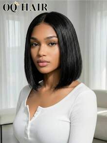 OQ 200% 密度，8-14 英寸 M 型帽，无需胶水即可佩戴，丝滑直发波波头，9x6 透明蕾丝前额假发，预漂白，细小发结，自然色，预拔发际线，情人节礼物，无需胶水，新手友好，耐用持久，轻盈帽型，全天舒适，掉发极少，适合日常佩戴，办公室女性适用。 - SNatural - 查看 2