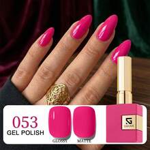 GMUME 16毫升亮粉色凝胶指甲油，色号053霓虹紫红色，适合夏季海滩度假派对美甲，可卸除UV/LED凝胶指甲油，显色度高。 - 玫紅色 - 查看 13