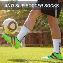 6 Pair Of Unisex Anti Odor & Sweat Absorption Crew Grip Socks With Anti Slip Silicone Thicken Bottom Tubesocks For Football Soccer Basketball Tennis Cycling - 3 đôi màu đen + 3 đôi màu đỏ - Xem 5