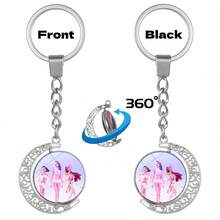 K-POP  Stainless Steel Keychain - Cute Cartoon Moon Design, Durable Iron Alloy Material, Suitable For Holidays And Reward Gifts - Multicolor - View 14