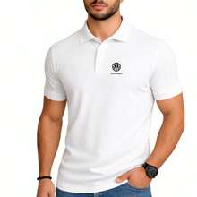 LUZZIAN camiseta  polo masculino casual camiseta   confortável uniforme verão - Branco - Visão 1