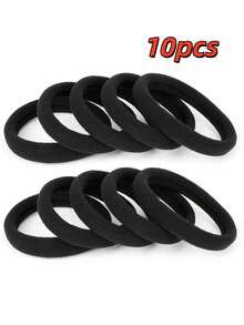 50/100 chiếc dây buộc tóc co giãn đơn giản dành cho nữ, thích hợp sử dụng hàng ngày, dùng để buộc tóc đuôi ngựa, dây chun buộc tóc, dây buộc tóc bằng cao su, scrunchies, phụ kiện buộc tóc bằng dây thun. - màu đen - Xem 13