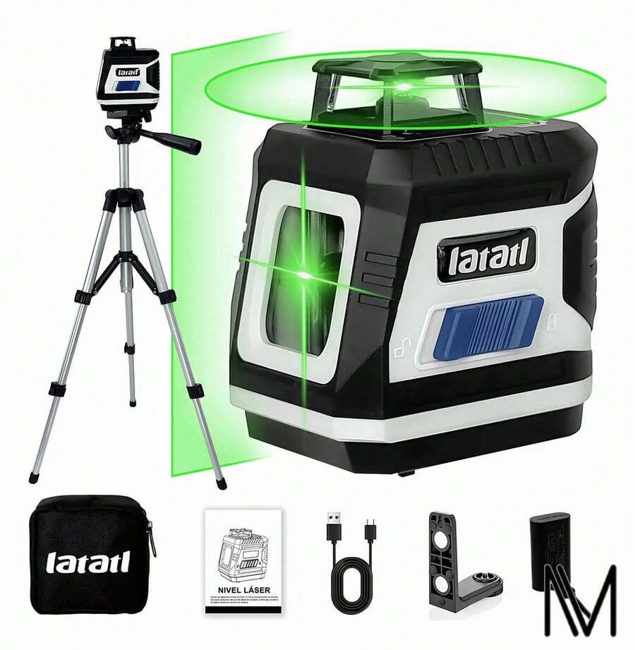 Nivel Láser Autonivelante 5 Líneas Nivelador Con Trípode - Tipo de Enchufe A USA (110-127V) - Ver 1