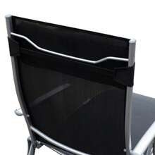 Folding Garden Sun Lounger With Cushion, 137 X 63.5 X 100.5 Cm, Metal And Fabric, Black, For The Beach And Terrace - C - View 8