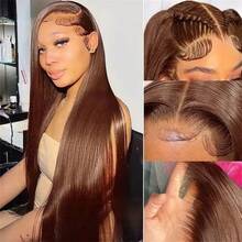 NATAN 13*4 Full Head High Temperature Fiber Front Wig, European And American Fashion, Rose Net Cap, Center Part, Black, % Heat Resistant Fiber, Women's Hairpiece, Universal Fit - S4 - View 2