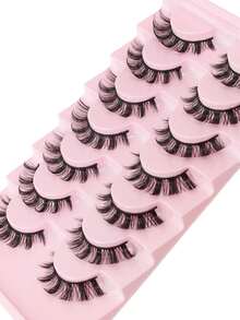 7 Pairs Of New DD Curled Russian Curled Fake Eyelashes With Large Curvature Curled Fake Eyelashes In Europe And America With Dense Fake Eyelashes - Fluffy Lashes - View 3