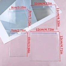 10pcs Reusable Clear Zipper Plastic Bags, Oxidation-Proof, Suitable For Jewelry, Earrings, Bracelets, Gift Packaging - Clear - View 6