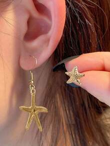 6 对/套夏季波西米亚风贝壳海星耳环套装，适合女士、海滩度假派对珠宝配饰 - 耳環套裝 - 查看 2